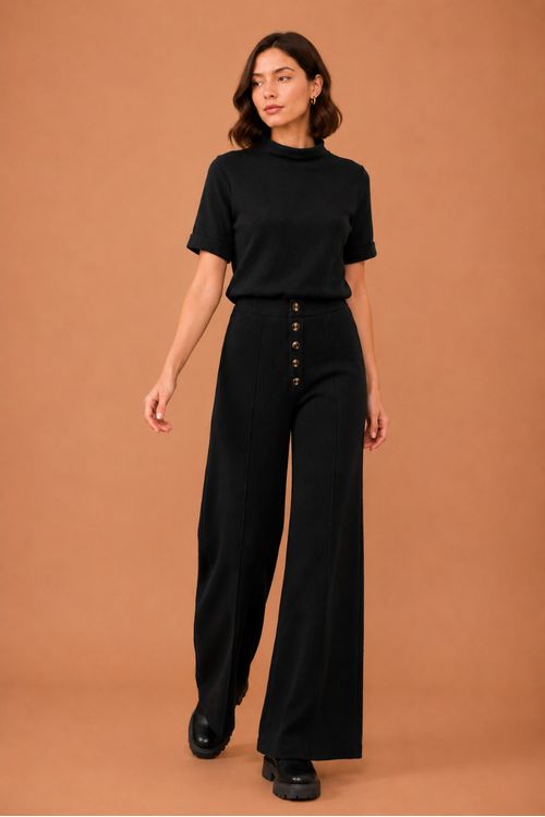 CALCA PANTALONA HERITAGE BOTOES PRETO